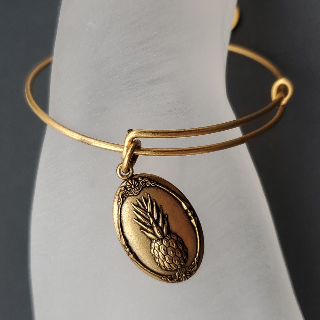 Alex And Ani Gold Tone Pineapple Bracelet